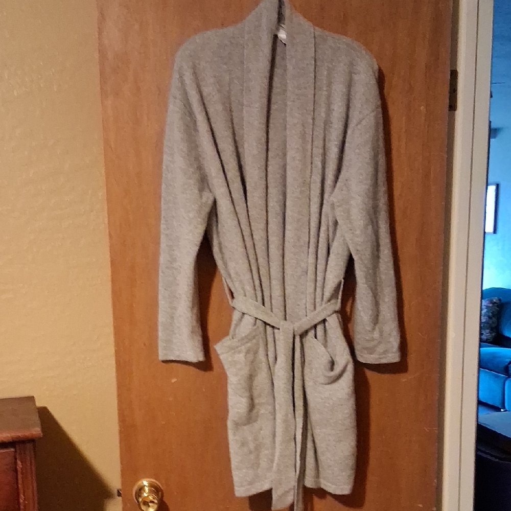 Gray Cahmere Cardigan with Pockets